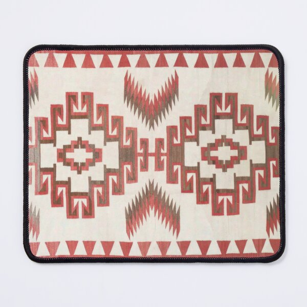 Item preview, NAVAJO 1920 TAPESTRY - RESTORED TO ORIGINAL RED & IVORY - RARE COLORS FOR NAVAJO ART! rotated designed and sold by Big Bang Canvas.