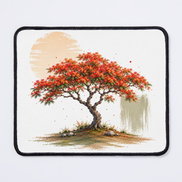 Item preview, Flame Blossom Tree Watercolor designed and sold by StudioBloodmoon.