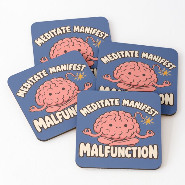 Item preview, Meditate Manifest Malfunction Funny Meditation Brain designed and sold by POD DYNASTY | Original Print On Demand T-Shirt Graphics.