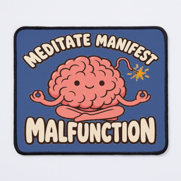 Item preview, Meditate Manifest Malfunction Funny Meditation Brain designed and sold by POD DYNASTY | Original Print On Demand T-Shirt Graphics.