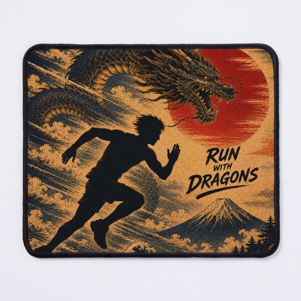 Item preview, Run With Dragons Japanese Mythical Running Sticker/T-Shirt Art designed and sold by Locker39.