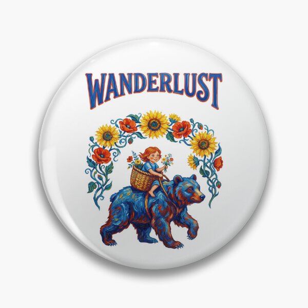 Item preview, Wanderlust Girl Riding Bear Nature Journey designed and sold by TeeARTHY.