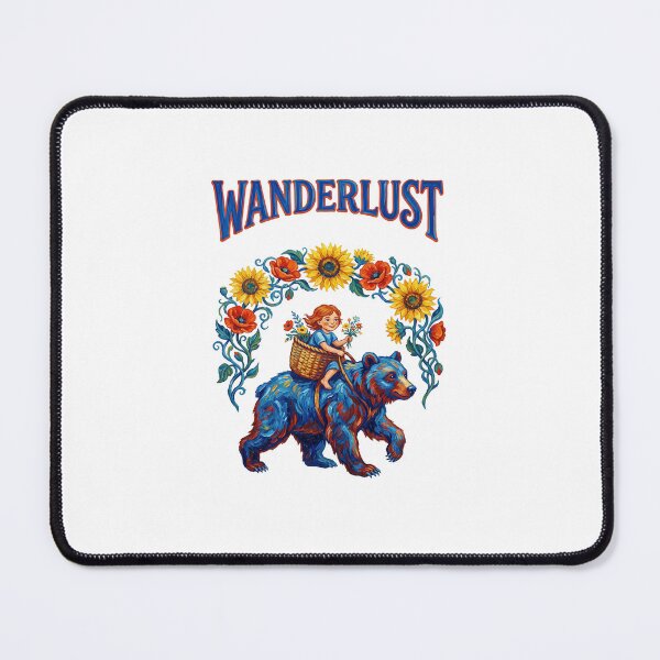 Item preview, Wanderlust Girl Riding Bear Nature Journey designed and sold by TeeARTHY.