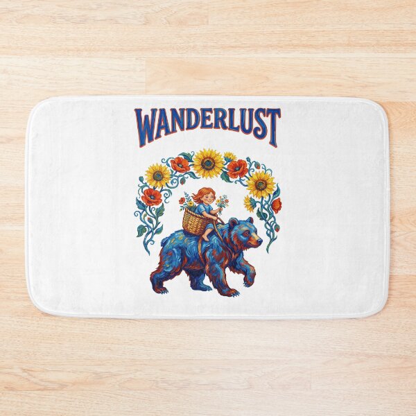 Item preview, Wanderlust Girl Riding Bear Nature Journey designed and sold by TeeARTHY.