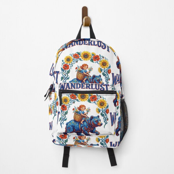 Item preview, Wanderlust Girl Riding Bear Nature Journey designed and sold by TeeARTHY.