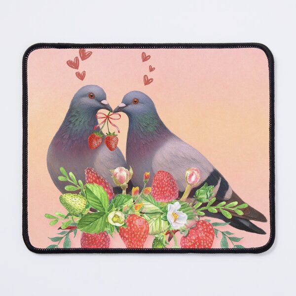 Item preview, Adorable Pigeon Couple with Strawberry Gift designed and sold by dreamhatchh.