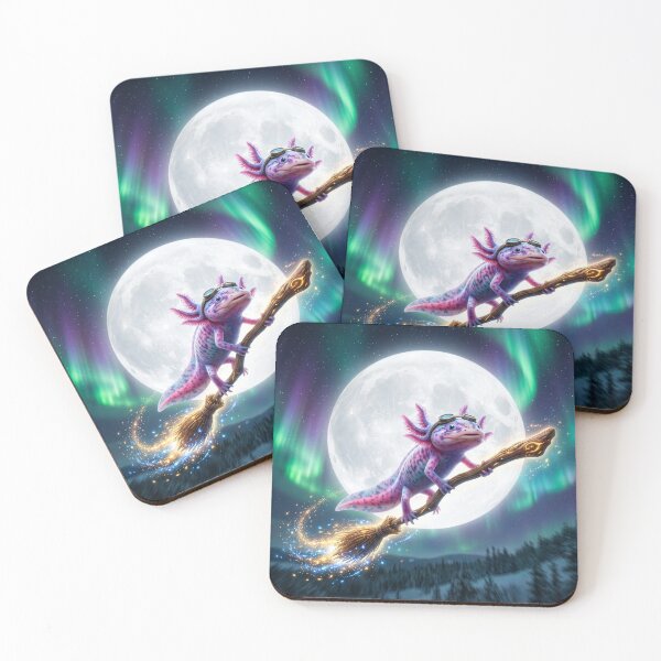 Item preview, Axolotl Rides Her Magic Broom designed and sold by Tridentulus.