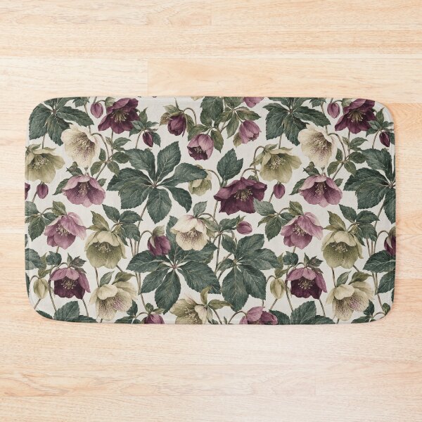 Item preview, Hellebore Winter Rose Watercolor Botanical Seamless Pattern designed and sold by Inkworksbyshery.