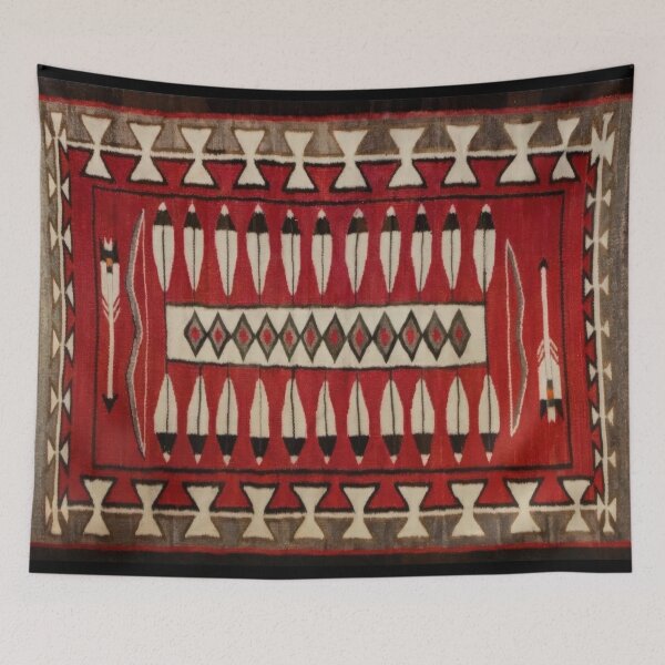 Item preview, Navajo Arrow Tapestry Throw | Printed on Both Sides | c.1921 Textile Reproduction | Rustic Earth Tone Decor (longwise) designed and sold by Big Bang Canvas.