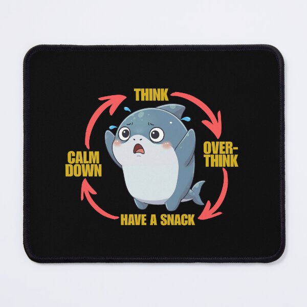 Item preview, Overthinking Cycle Shark Funny Anxiety Meme T-Shirt  designed and sold by Nature's Chibis.