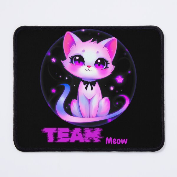 Item preview, Team Meow Neon Kawaii Cat – Cute Pink Galaxy Kitty Aesthetic Design designed and sold by IMuDesigner.