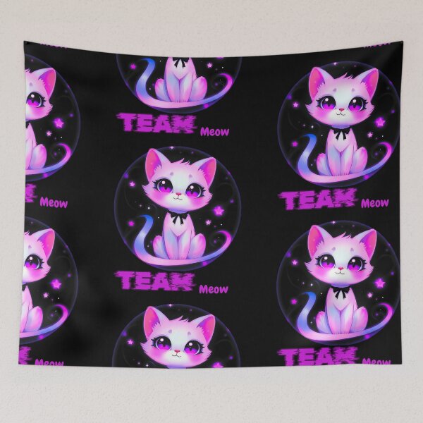 Item preview, Team Meow Neon Kawaii Cat – Cute Pink Galaxy Kitty Aesthetic Design designed and sold by IMuDesigner.