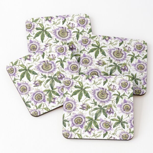 Item preview, Passion Flower Exotic Watercolor Botanical Seamless Pattern designed and sold by Inkworksbyshery.