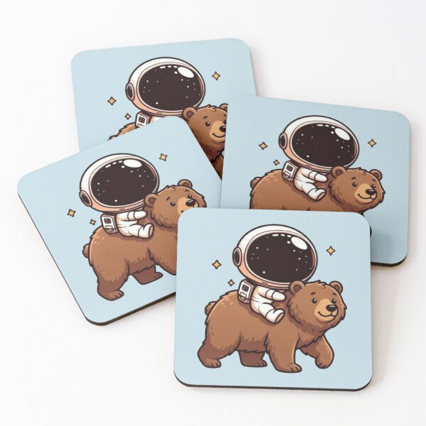 Item preview, Cute Astronaut Riding Cartoon Bear Space Adventure designed and sold by NosandEdgy.