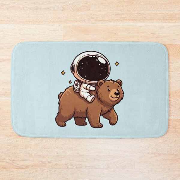 Item preview, Cute Astronaut Riding Cartoon Bear Space Adventure designed and sold by NosandEdgy.
