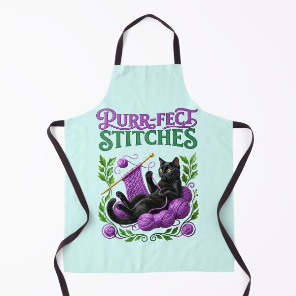 Item preview, Purr-fect Stitches Cat Knitting Craft designed and sold by TeeARTHY.
