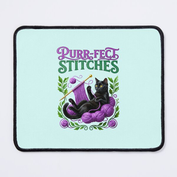 Item preview, Purr-fect Stitches Cat Knitting Craft  designed and sold by TeeARTHY.