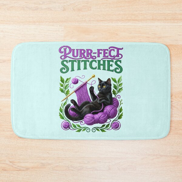 Item preview, Purr-fect Stitches Cat Knitting Craft  designed and sold by TeeARTHY.