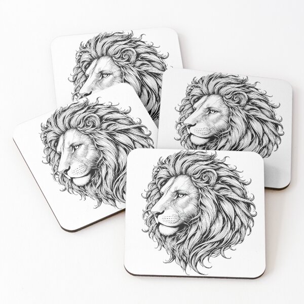Item preview, Majestic Lion Mandala Line Art | Intricate Tribal Lion Face Illustration | Detailed Black & White Wildlife Design designed and sold by PixPixari.