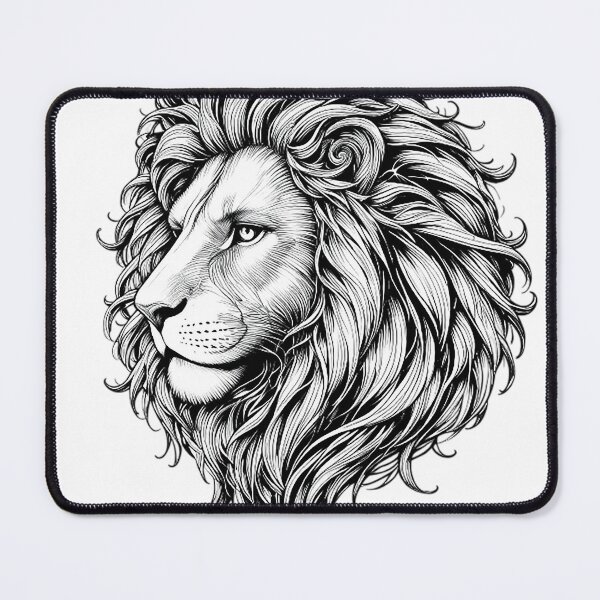 Item preview, Majestic Lion Mandala Line Art | Intricate Tribal Lion Face Illustration | Detailed Black & White Wildlife Design designed and sold by PixPixari.