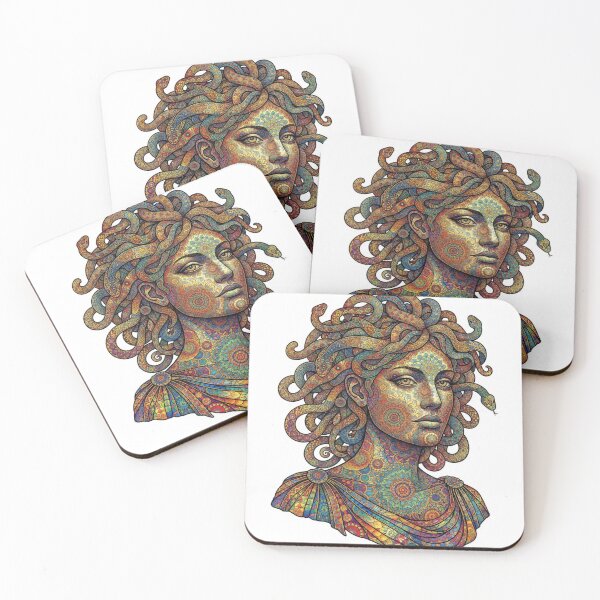 Item preview, Medusa Mandala Portrait - Ornate Psychedelic Gorgon Art designed and sold by Exquisite Design Studio „Paculówka”.
