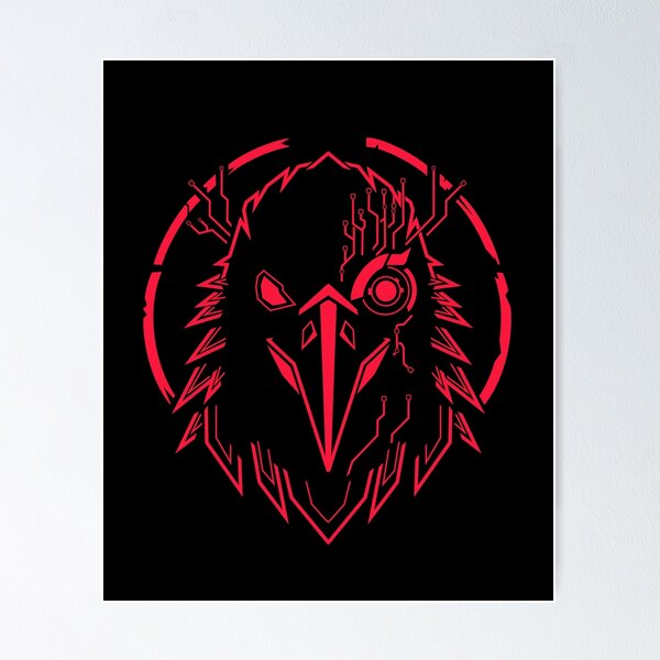 Item preview, Cyber Raven | Futuristic Cyberpunk Bird Logo Design designed and sold by Neon_Ronin.