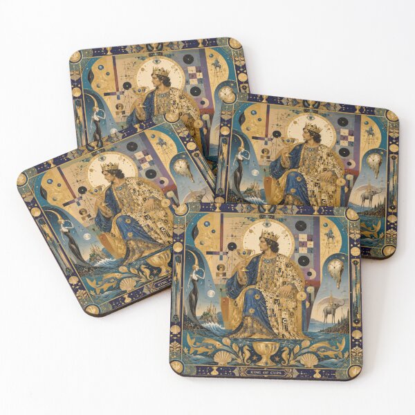 Item preview, The King of Cups - Ruler of the Depths | Surrealist Tarot Gold designed and sold by Natalia-Vlad.