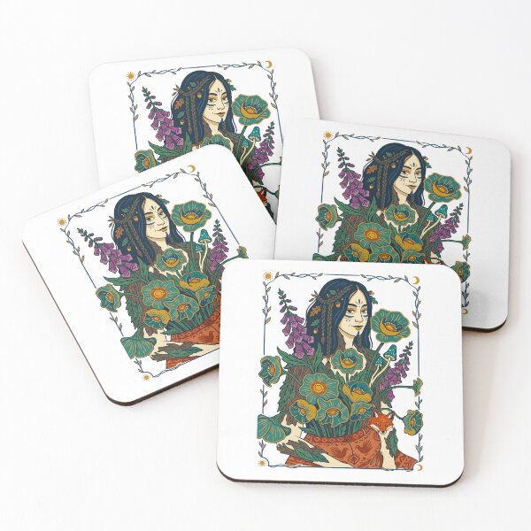 Item preview, Mother Nature Floral Goddess Portrait Art designed and sold by TeeARTHY.