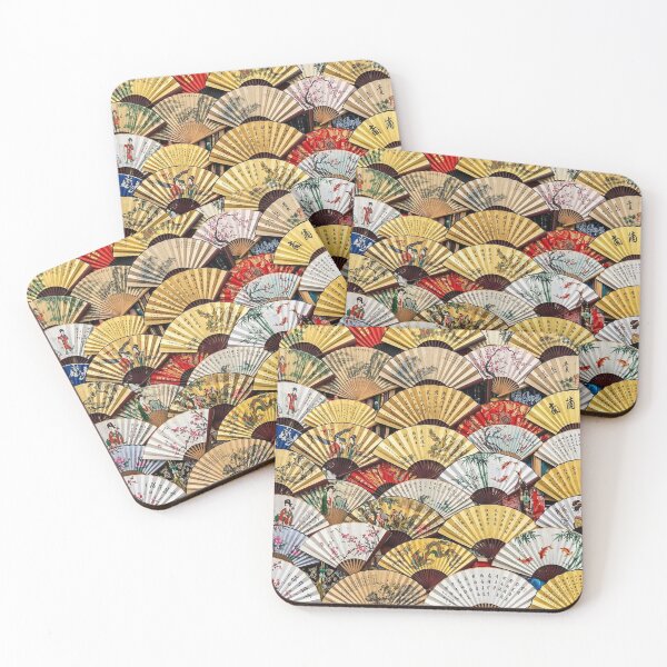 Item preview, Traditional Asian Hand Fans Pattern Art designed and sold by snoWorkshop.