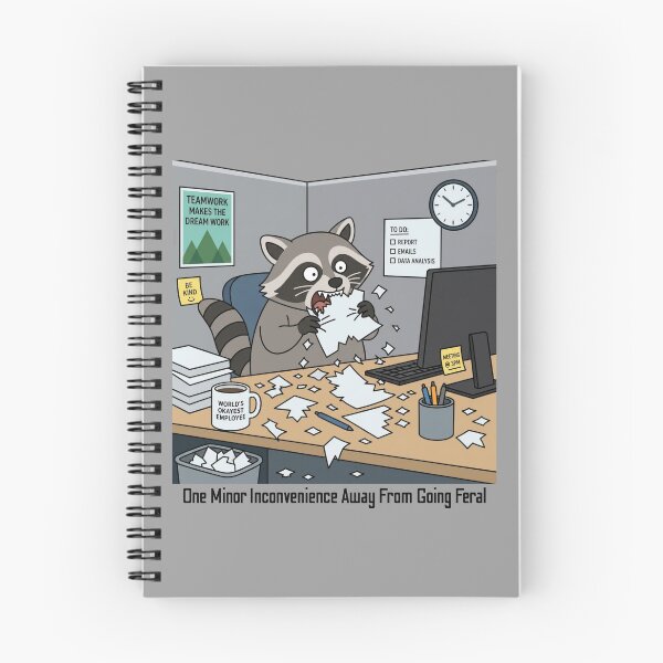 Item preview, One Minor Inconvenience Away From Going Feral Raccoon – Funny Office Burnout Meme designed and sold by Cheonsa.