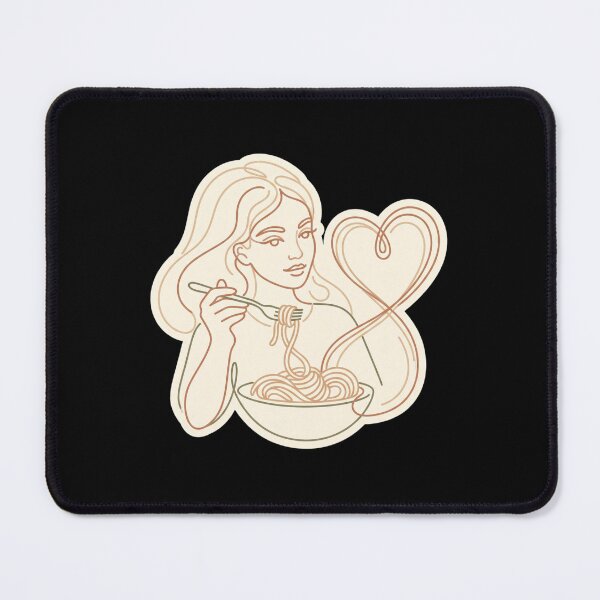 Item preview, Spaghetti Love Gift – Continuous Line Art Woman Illustration, Elegant Modern Drawing, Heart Pasta Design designed and sold by AbanoubStore.