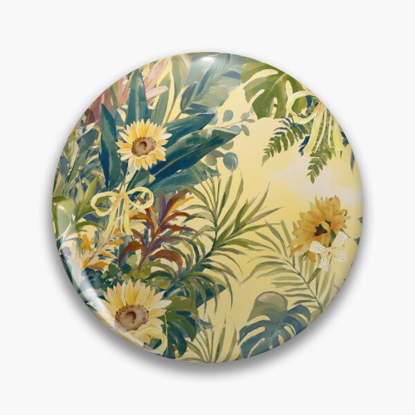 Item preview, Boho Sunflower Tropical Leaves Pattern | Cottagecore Summer Aesthetic designed and sold by Asmaa Abdul-Azim.