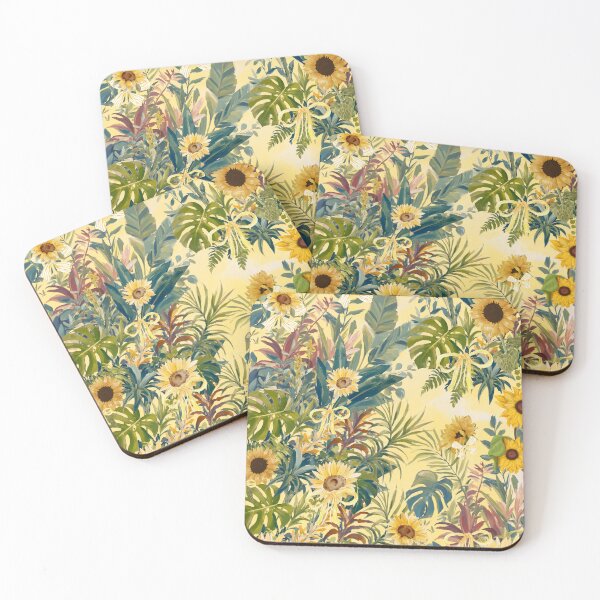 Item preview, Boho Sunflower Tropical Leaves Pattern | Cottagecore Summer Aesthetic designed and sold by Asmaa Abdul-Azim.