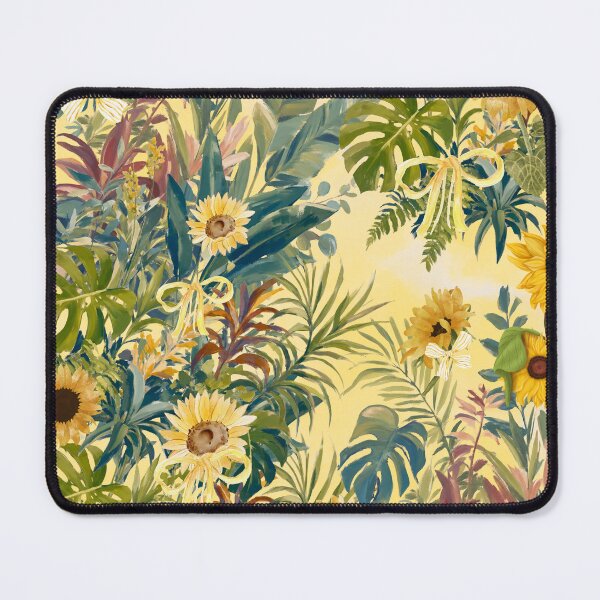 Item preview, Boho Sunflower Tropical Leaves Pattern | Cottagecore Summer Aesthetic designed and sold by Asmaa Abdul-Azim.