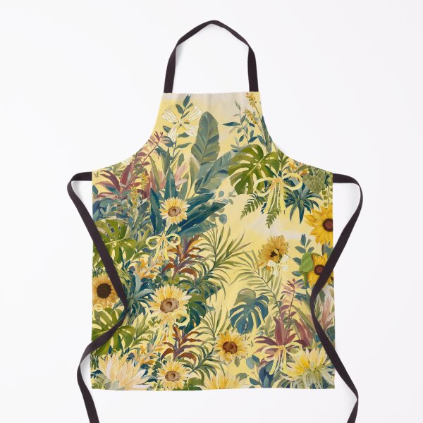 Item preview, Boho Sunflower Tropical Leaves Pattern | Cottagecore Summer Aesthetic designed and sold by Asmaa Abdul-Azim.