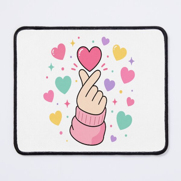 Item preview, Korean Finger Heart Cute Pastel Love Art — Kawaii Hearts Valentine Gift designed and sold by CozyPaletteShop.
