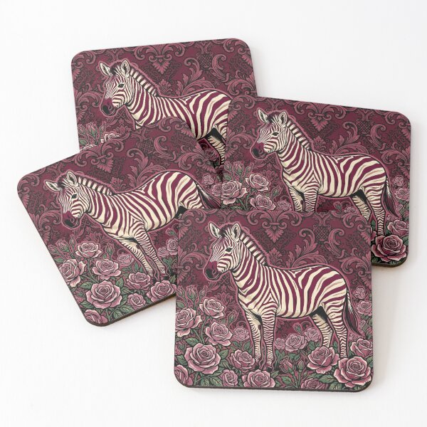 Item preview, Burgundy Zebra, Mauve Roses & Baroque designed and sold by DesignsByPrnces.