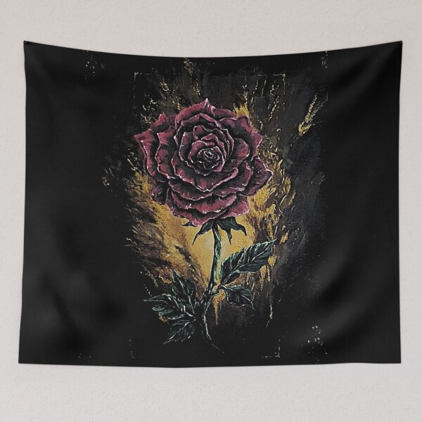 Item preview, Gothic Wine Red Rose Acrylic Painting designed and sold by ArtistsAtticWI.