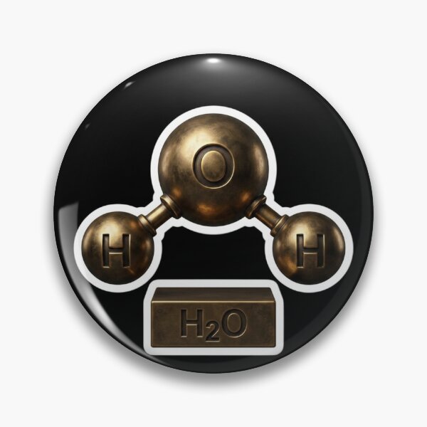 Item preview, H₂O Water Molecule Gold Bronze designed and sold by FASAventuras.