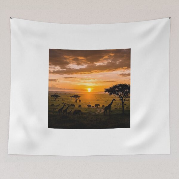 Item preview, African Savanna Wildlife Sunset designed and sold by SavannaCanvas.