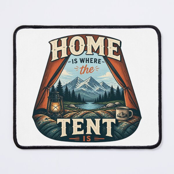 Item preview, Home Is Where the Tent Is | Vintage Camping Design designed and sold by Trail Echo Prints.