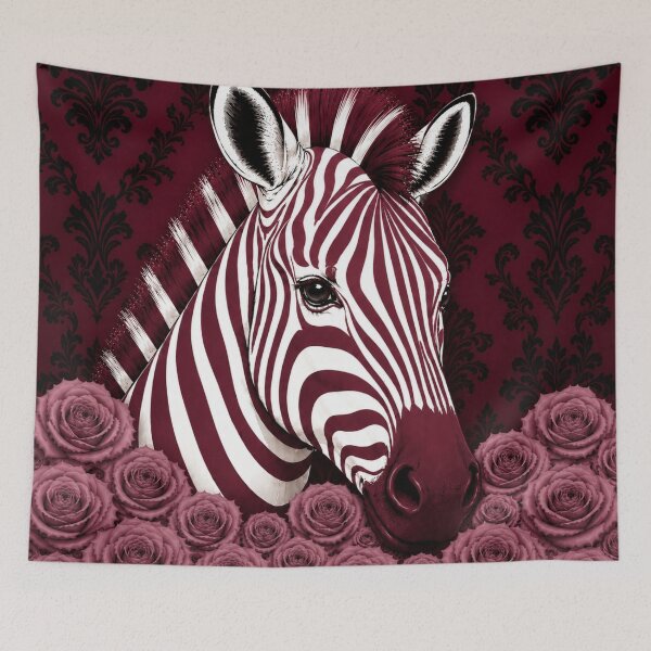 Item preview, Burgundy Zebra, Mauve Roses & Baroque designed and sold by DesignsByPrnces.