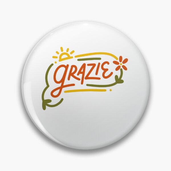 Item preview, Grazie Floral Typography Italian Gratitude Design designed and sold by DailyDoodlesBySumbul.
