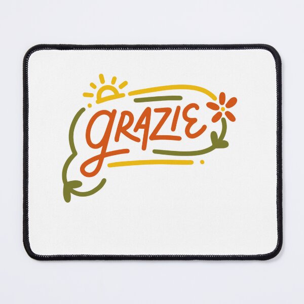 Item preview, Grazie Floral Typography Italian Gratitude Design designed and sold by DailyDoodlesBySumbul.