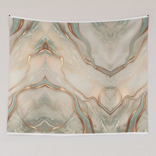 Item preview, Elegant Rose Gold and Mint Marble Fluid Art designed and sold by snoWorkshop.