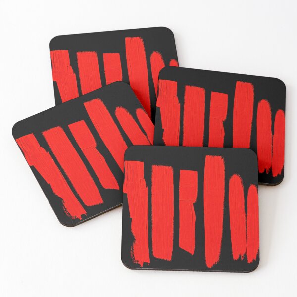 Item preview, Red Pulse Abstract – Modern Graphic Brushstrokes on Black designed and sold by Giovanna2026.