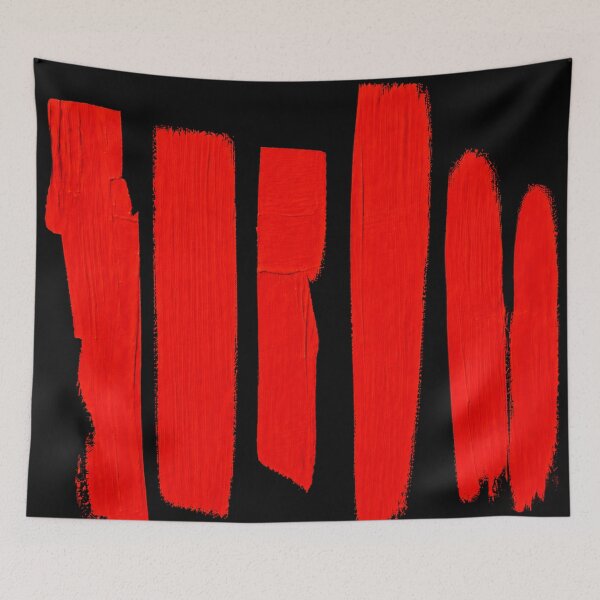Item preview, Red Pulse Abstract – Modern Graphic Brushstrokes on Black designed and sold by Giovanna2026.
