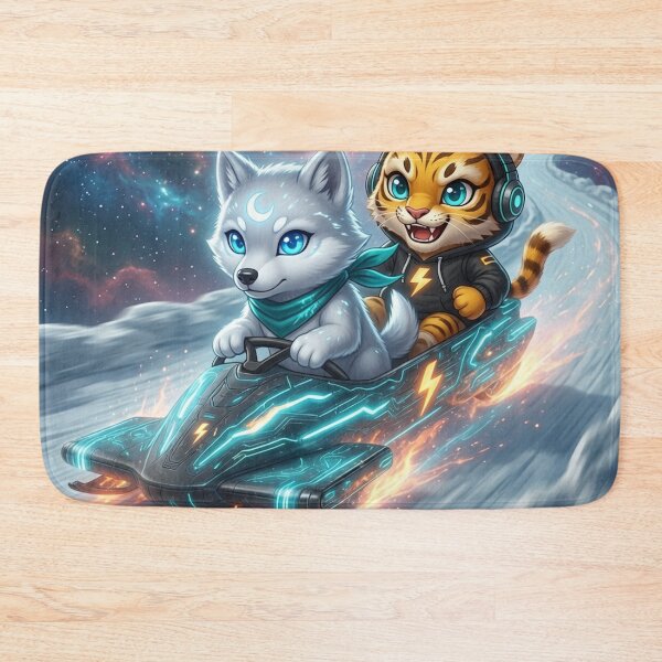 Item preview, Cyber Bobsled Full Speed — AI Tiger Wolf Pup Committed — NeoTigLuna designed and sold by NeoTigLuna.