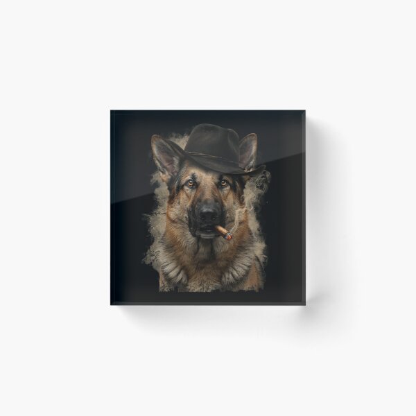 Item preview, German Shepherd Western Graphic Cowboy Dog Smoking designed and sold by Dabbing Turtle Designs.