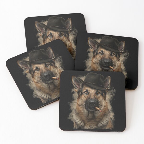 Item preview, German Shepherd Western Graphic Cowboy Dog Smoking designed and sold by Dabbing Turtle Designs.